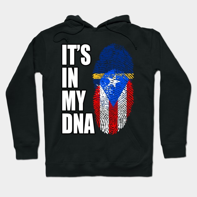 Puerto Rican And Nauruan Mix DNA Flag Heritage Hoodie by Just Rep It!!